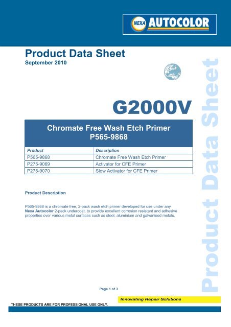 P565-9868 Chromate Free Wash Etch Primer - hex.co.uk