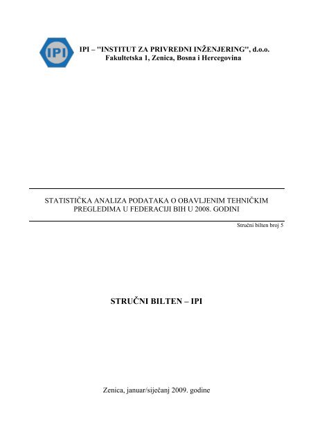 STATISTIÄKA ANALIZA PODATAKA O OBAVLJENIM ... - IPI