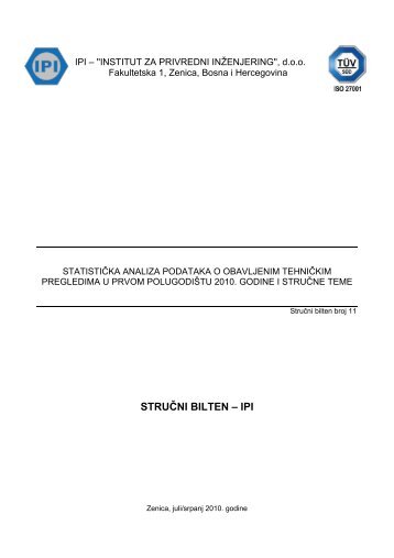 statistiÄka analiza podataka o obavljenim tehniÄkim pregledima u ...