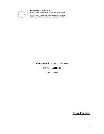 EC Country Strategy Paper for Bangladesh 2002-2006
