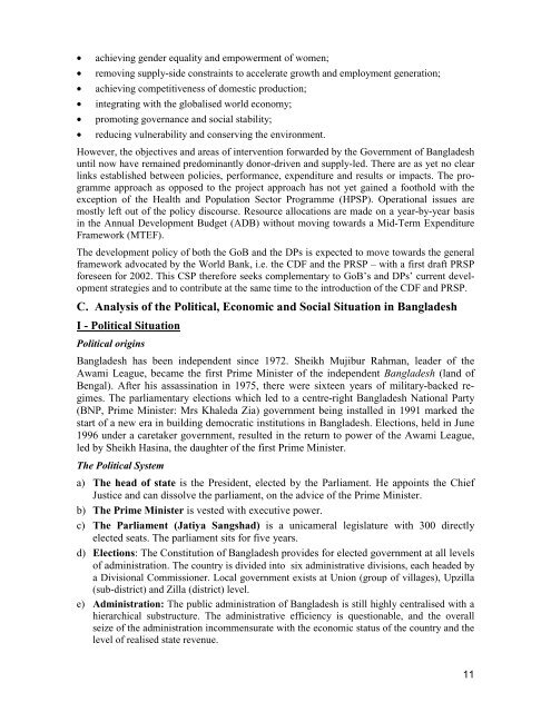 EC Country Strategy Paper for Bangladesh 2002-2006