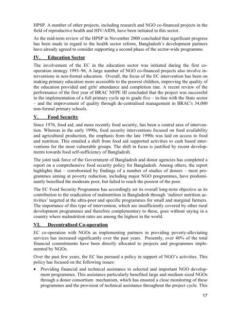 EC Country Strategy Paper for Bangladesh 2002-2006