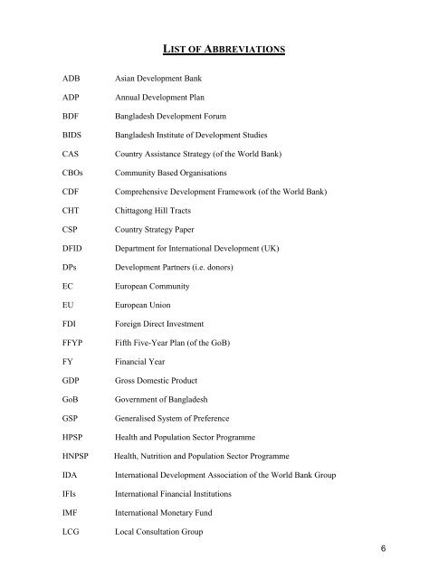 EC Country Strategy Paper for Bangladesh 2002-2006