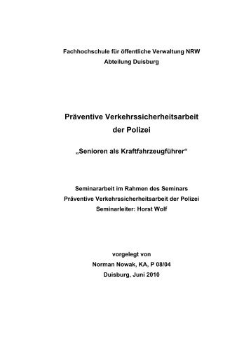 Präventive Verkehrssicherheitsarbeit der Polizei