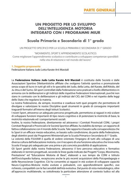 Manuale Progetto Sport a Scuola - Fijlkam