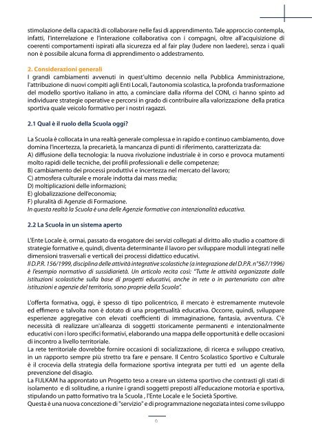 Manuale Progetto Sport a Scuola - Fijlkam