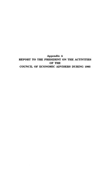 Economic Report of the President 1994 - The American Presidency ...