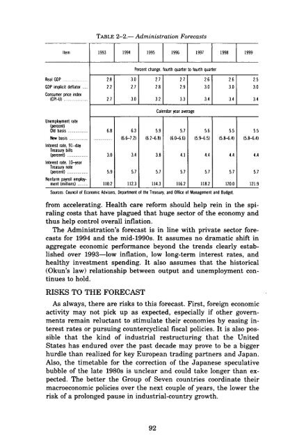 Economic Report of the President 1994 - The American Presidency ...