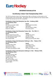 2012 EuroHockey Indoor Club Championship, Trophy, Challenges ...