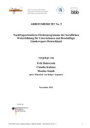 ARBEITSBERICHT No. 5 Nachfrageorientierte ... - Effekte