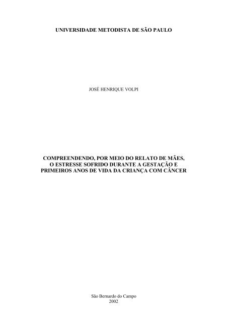 Compreendendo, por meio do relato de mÃ£es, o ... - Centro Reichiano