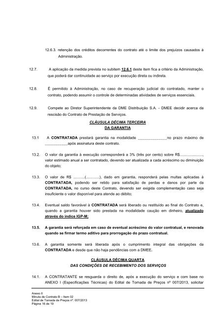 ANEXO II - Minuta de contrato DMEE - ITEM 02 - DME DistribuiÃ§Ã£o ...