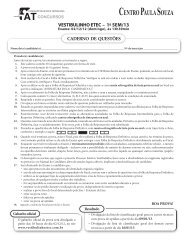 VESTIBULINHO ETEC â 1o SEM/13 CADERNO DE QUESTÃES