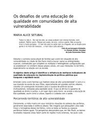 Os desafios de uma educação de qualidade em comunidades de ...