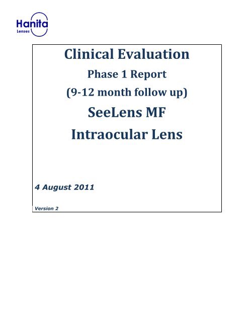 SeeLens MF Intraocular Lens