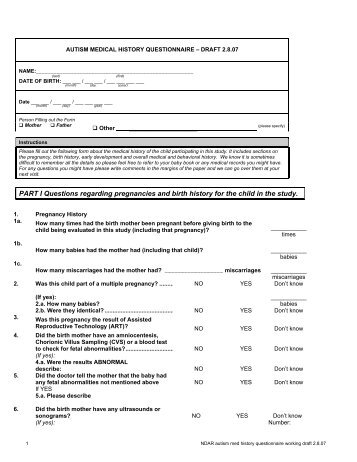 courage center pediatric medical history questionnaire