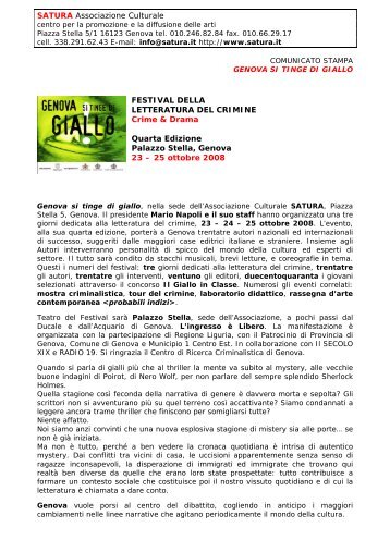 SATURA Associazione Culturale FESTIVAL DELLA LETTERATURA ...