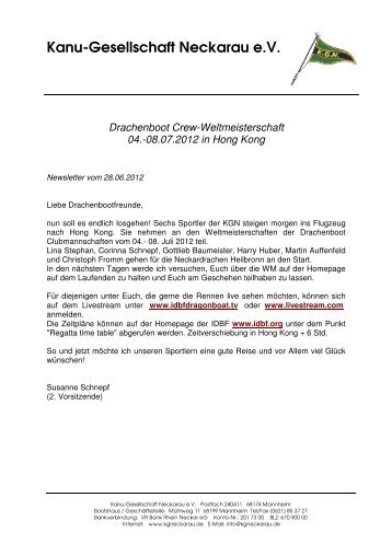 Drachenboot Crew-Weltmeisterschaft 04.-08.07.2012 in Hong Kong