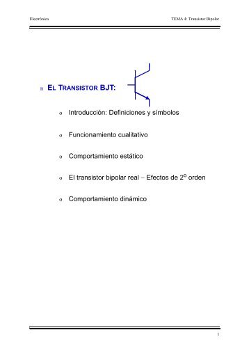 El transistor bipolar Introducción I V