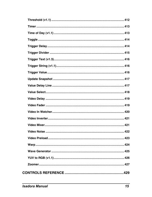 Isadora Manual v1.3 - TroikaTronix