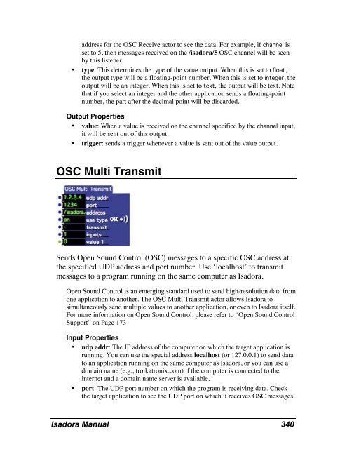 Isadora Manual v1.3 - TroikaTronix