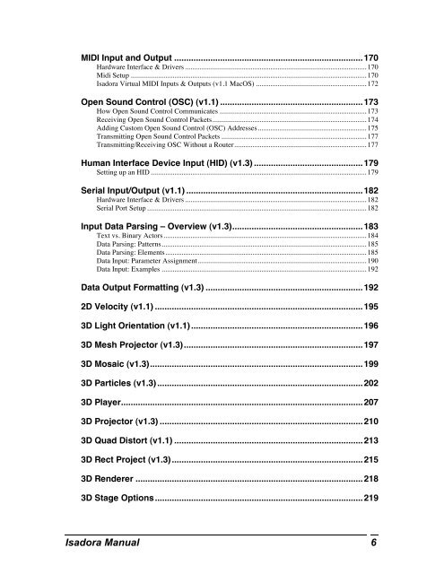 Isadora Manual v1.3 - TroikaTronix