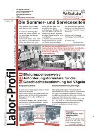 Die Sommer- und Serviceseiten - Vet Med Labor