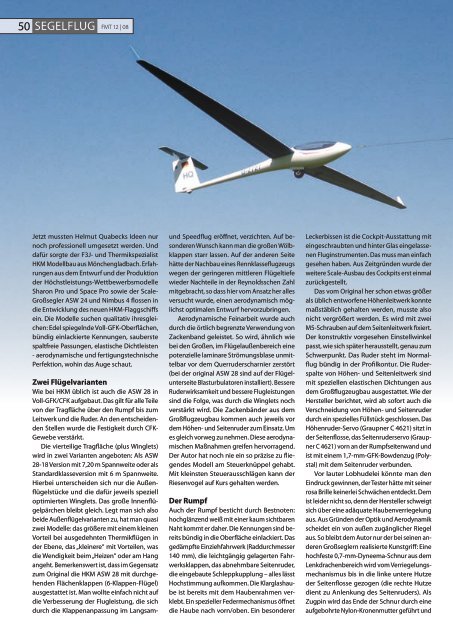 Datenblatt Segelflug - HKM Modellbau