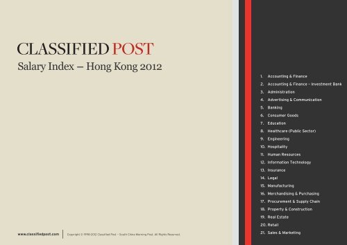 Salary Index Hong Kong 2012 Classified Post Online