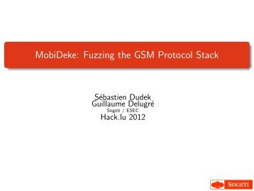 MobiDeke Fuzzing the GSM Protocol Stack