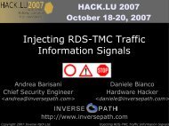 Injecting RDS-TMC Traffic Information Signals