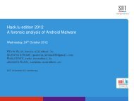 Hack.lu edition 2012 A forensic analysis of Android Malware