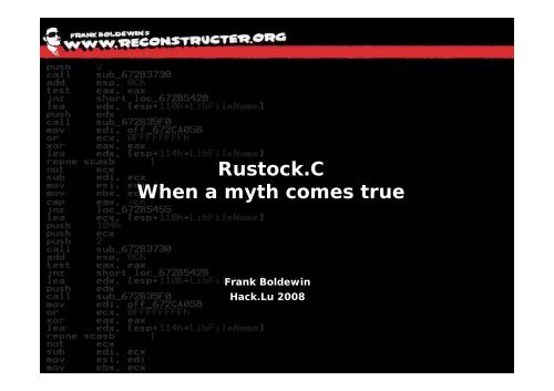 Rustock.C When a myth comes true