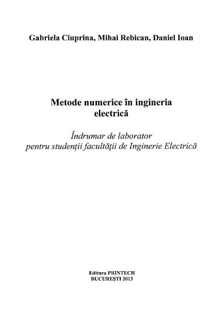 Metode numerice în ingineria electrică