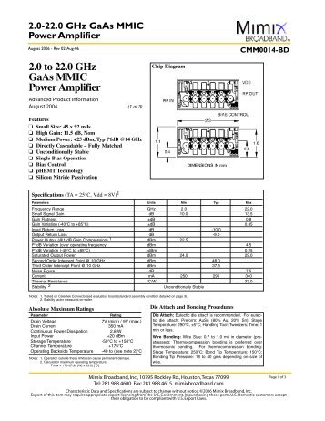 GaAs MMIC Power Amplifier