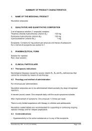 SUMMARY OF PRODUCT CHARACTERISTICS 1. NAME OF THE ...