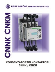 KONDENZATORSKI KONTAKTORI CNNK / CNKM - RADE KONCAR