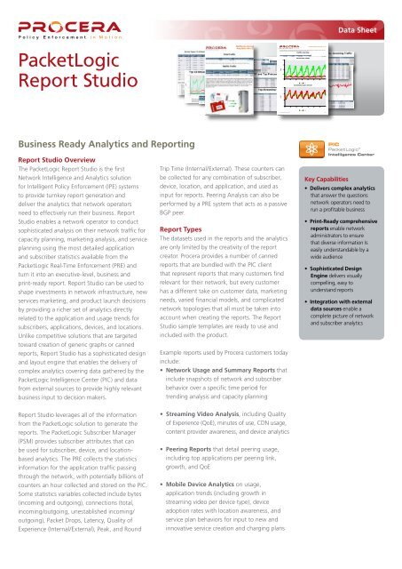 PacketLogic Report Studio