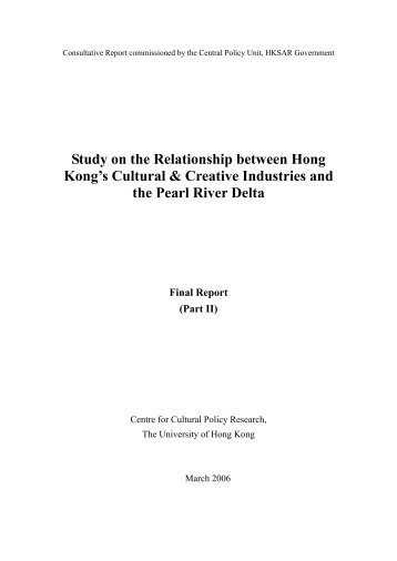 Study on the Relationship between Hong Kong's Cultural ... - Unesco