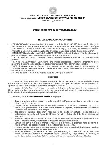 Patto Educativo di Corresponsabilita - Liceo Statale "Ettore ...