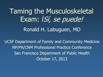 Taming the Musculoskeletal Exam İSí