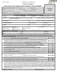 APPLICATION FOR A PENNSYLVANIA LICENSE TO CARRY FIREARMS