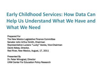 Early Childhood Services: How Data Can Help Us Understand What ...