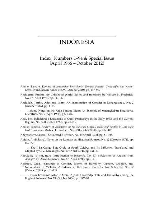 Indonesia Mario Einaudi Center For International Studies
