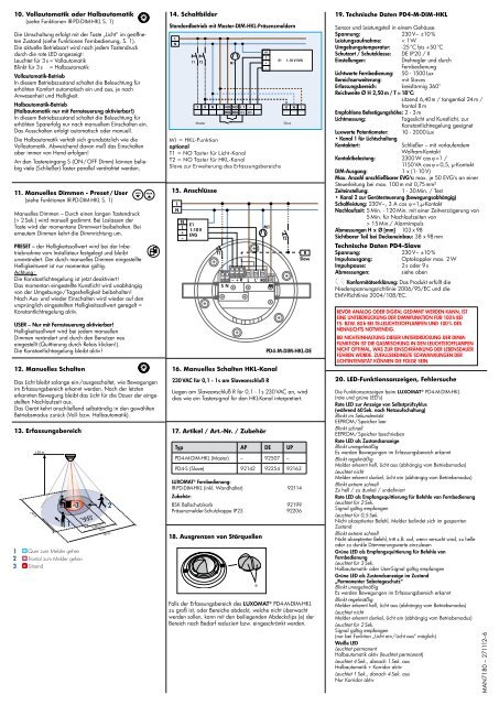 luxomat® pd4-m-dim-hkl d - B.E.G.