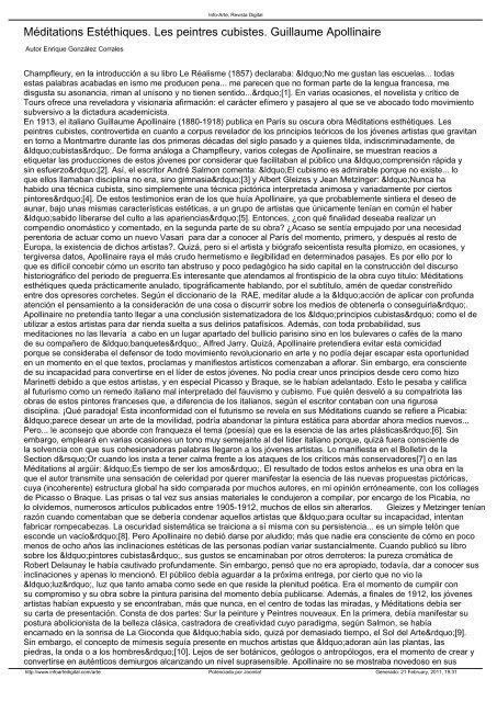 Méditations Estéthiques Les peintres cubistes Guillaume Apollinaire