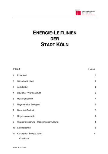 Die Energie-Leitlinien der Stadt Köln im pdf