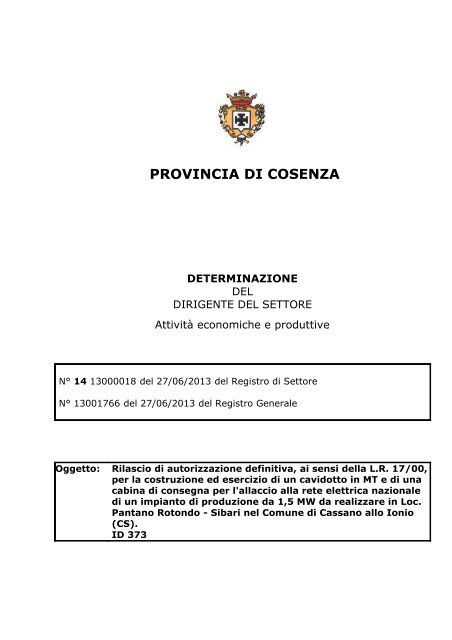 PROVINCIA DI COSENZA