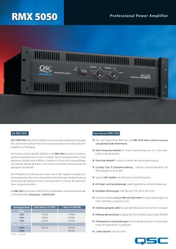RMX 5050 Datenblatt - QSC Audio Products