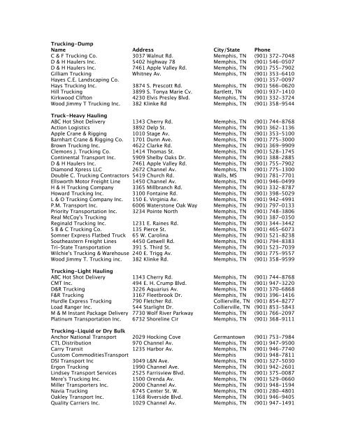 Trucking Companies Operating in Mississippi